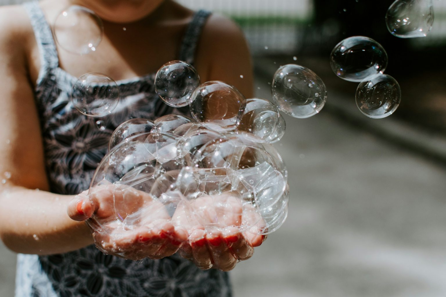 Photo by <a href="https://unsplash.com/@kellysikkema?utm_content=creditCopyText&utm_medium=referral&utm_source=unsplash">Kelly Sikkema</a> on <a href="https://unsplash.com/photos/person-holding-soap-bubbles-outdoors-hUuGUG9gdRg?utm_content=creditCopyText&utm_medium=referral&utm_source=unsplash">Unsplash</a>
  