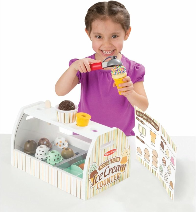 Melissa & Doug Wooden Scoop and Serve Ice Cream Counter